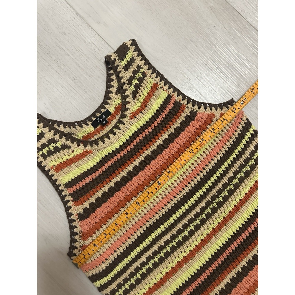 Rails Coco Dress Multi Sz M - Stripe Knit Crochet - Picture 5 of 10